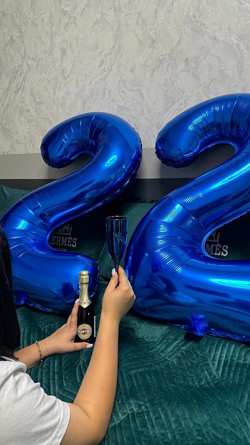 40 Inch Night Blue Number 9 Balloon, 9th Blue Birthday Party Decorations | 40 - Image 7