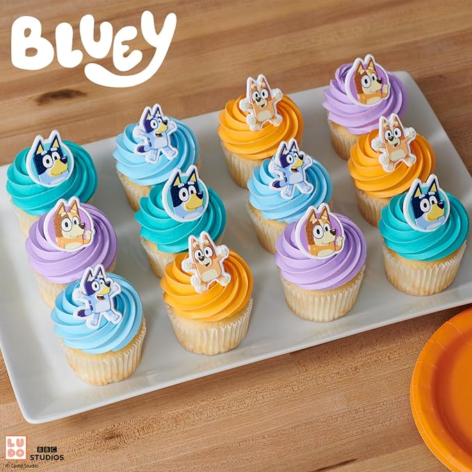 DecoPac Bluey So Much Fun Rings, 24 Cupcake Decorations Featuring Bluey - Image 2