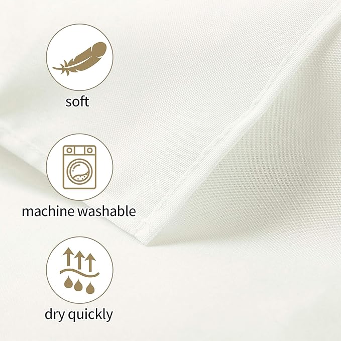Ascoza 2pack 60x120 Inch Ivory Rectangular Tablecloth 6 Feet Table Cloth in Polyester Fabric for Wedding/Banquet/Restaurant/Parties