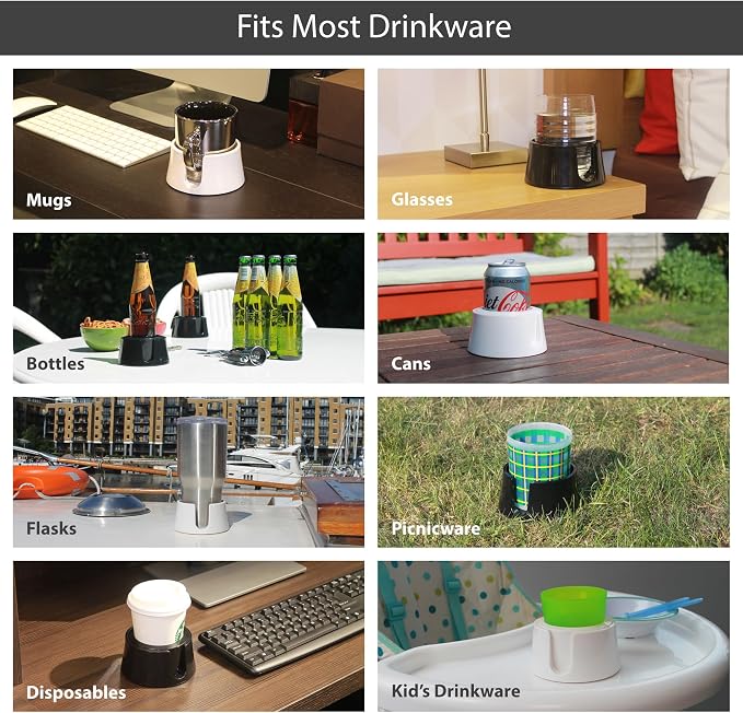 TableCoaster - Original Anti-Spill Table and Desk Cup Holder, Glacier White - - Image 3