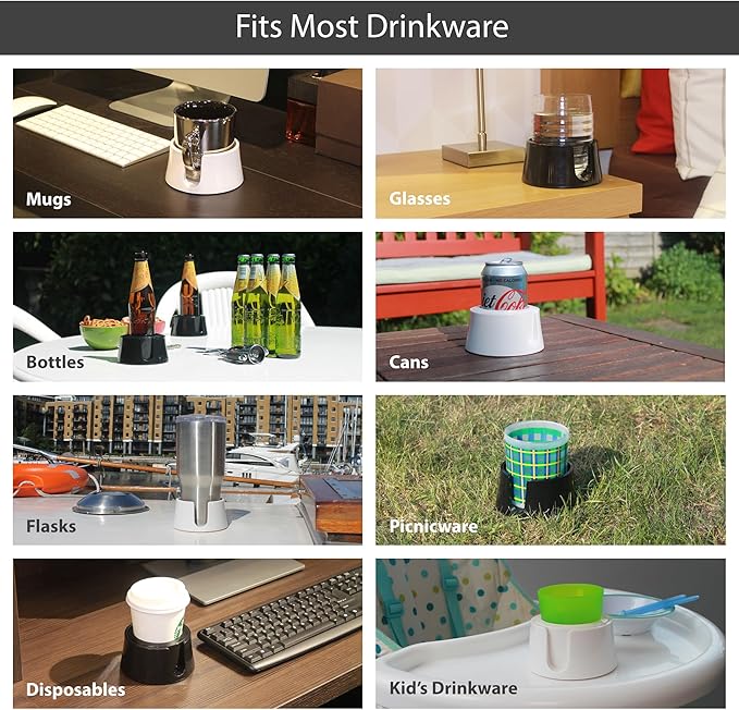 TableCoaster - Original Anti-Spill Table and Desk Cup Holder, Jet Black - RV - Image 3