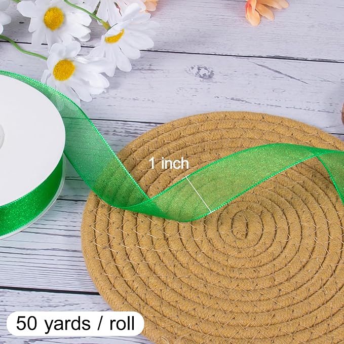 Sheer Organza Ribbon 1 Inch Chiffon Ribbons - Image 3