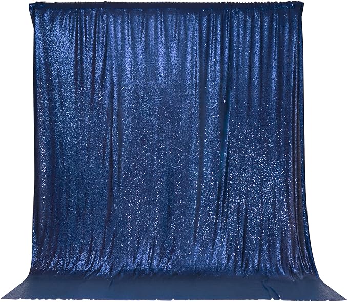 PartyDelight Navy Blue Sequin Backdrop 6x6ft Sparkly Photo Curtain | 4 Inch Rod - Image 5