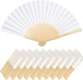 Yookeer 70 Pieces White Paper Hand Held Fan Bamboo Paper Folding Fans by Yookeer