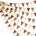 32Ft Brown Party Decorations Metallic Brown Triangle Banner Flag Pennant Fabric by pinkblume
