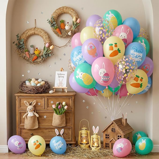 Pastel Balloons for Easter Birthday Party Decorations | 12-inch pink - Image 6