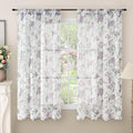 Floral Sheer Curtains 63 Inch Length 2 Panels, Farmhouse Light Filtering by Lajode