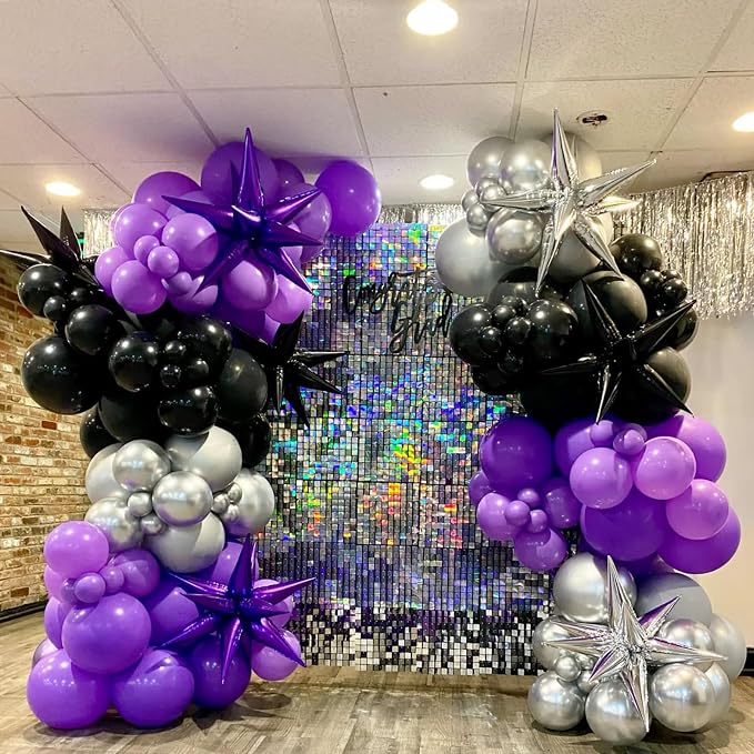 Purple and Black Balloons, 60 Packs 12 Inch Dark Purple Light Purple Black - Image 5