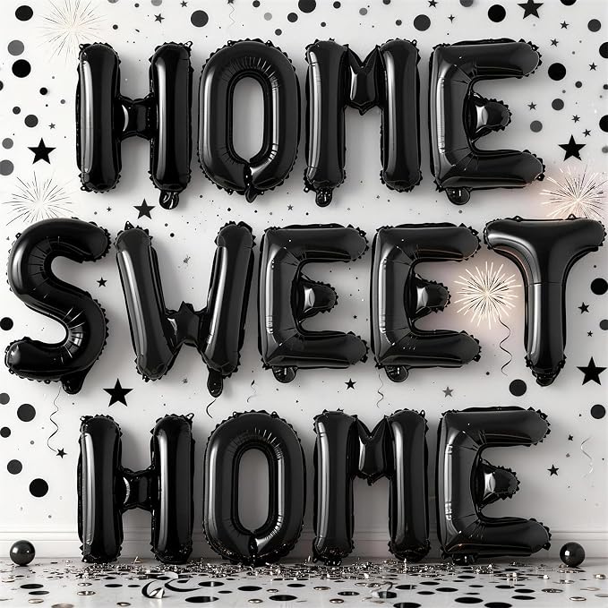 Black HOME SWEET HOME Letter Balloon by Togvu
