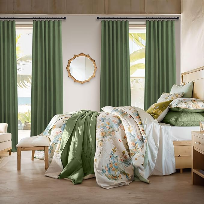 Pitalk Olive Green Curtains 96 Inches 8 FT Long - Image 6