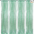 Poise3EHome Mint Green Sequin Backdrop Curtain,4 Panels 2FTx8FT Glitter Background for Party Birthday Party Baby Shower Wedding Christmas Thanksgiving Halloween Holiday Festival Decor