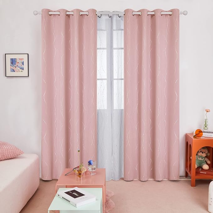 Deconovo Living Room Curtains 108 Inch Long, Thermal Insulated, Room Darkening - Image 2