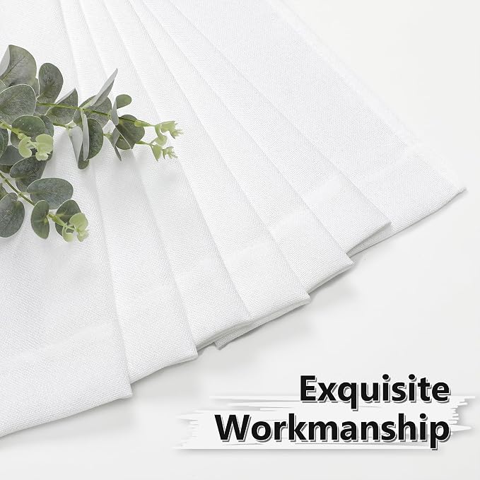 Tollpiz Short Linen Curtains Bedroom Rod Pocket Semi Sheer Curtain Burlap Light - Image 7