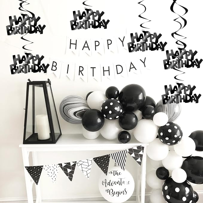 BEISHIDA 12 Pcs Happy Birthday Hanging Swirl Decorations, Birthday Party - Image 5