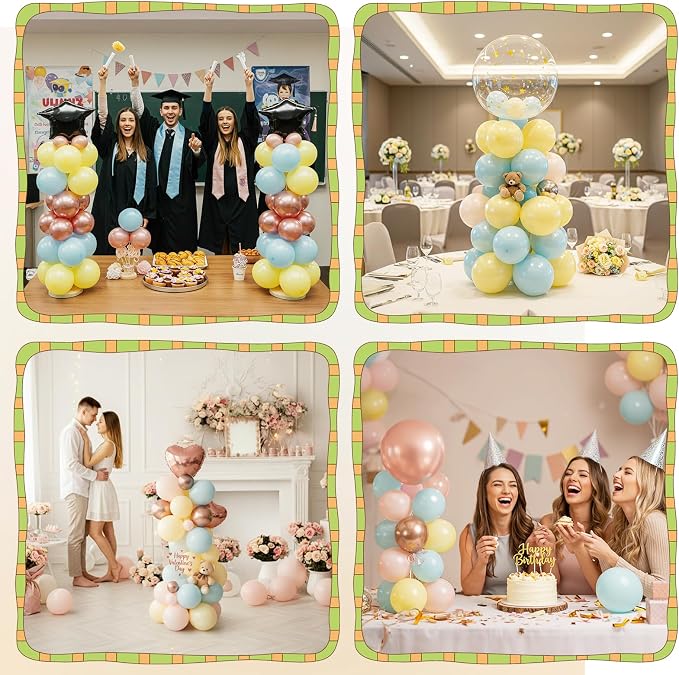 4 Sets Balloon Stands for Table, Wooden Balloon Stand - Image 6
