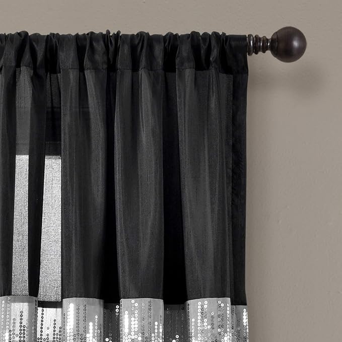 Lush Decor Night Sky Window Curtain Panel, Single 42"W x 84"L Black & Gold - Image 2