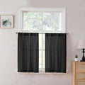 Tollpiz Linen Tier Curtains Rod Pocket Semi Sheer Short Kitchen Curtain Half by Tollpiz