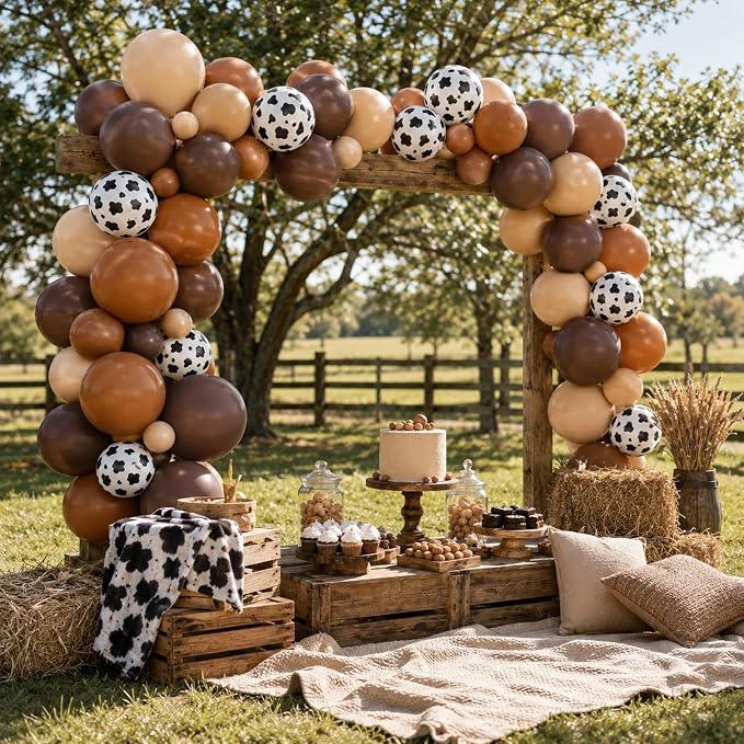 Brown Cow Print Balloons - Image 4