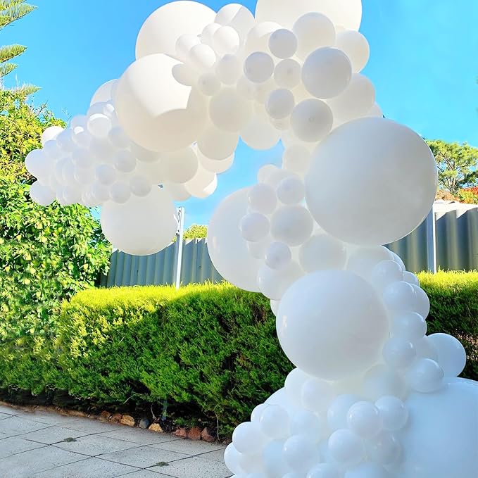 135pcs White Balloons Different Sizes 18" 12" 10" 5" White Balloon Garland Arch - Image 4