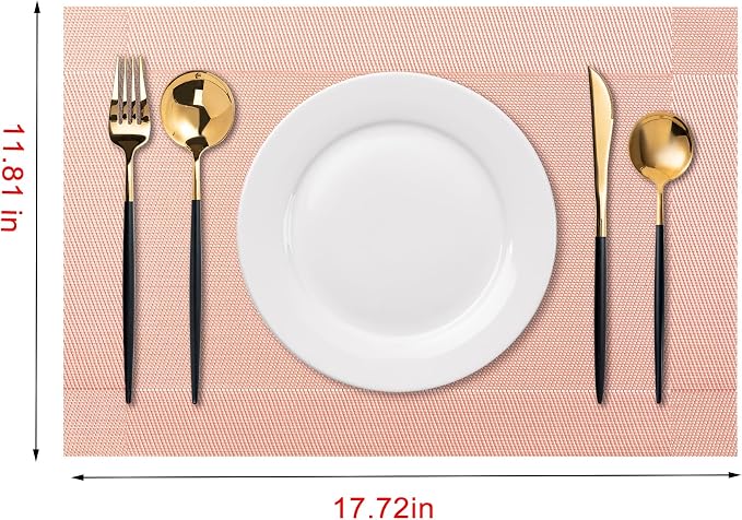Placemats Set of 4 Washable Indoor | Outdoor Vinyl Place Mats - Image 2