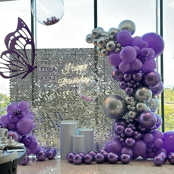 Voircoloria 66pcs Metallic Purple Latex Party Balloons, 12inch | - Image 6