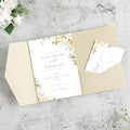 20 PCS Champagne Tri-fold Laser Cut Wedding Invitation Pockets for 5x7 Wedding Cards Bridal Shower Engagement Quinceanera Invitation