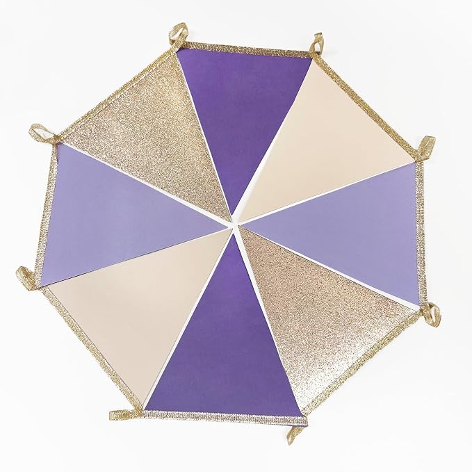 30 Ft Purple Lavender Beige Champagne Gold Party Decorations Pennant Banner - Image 4