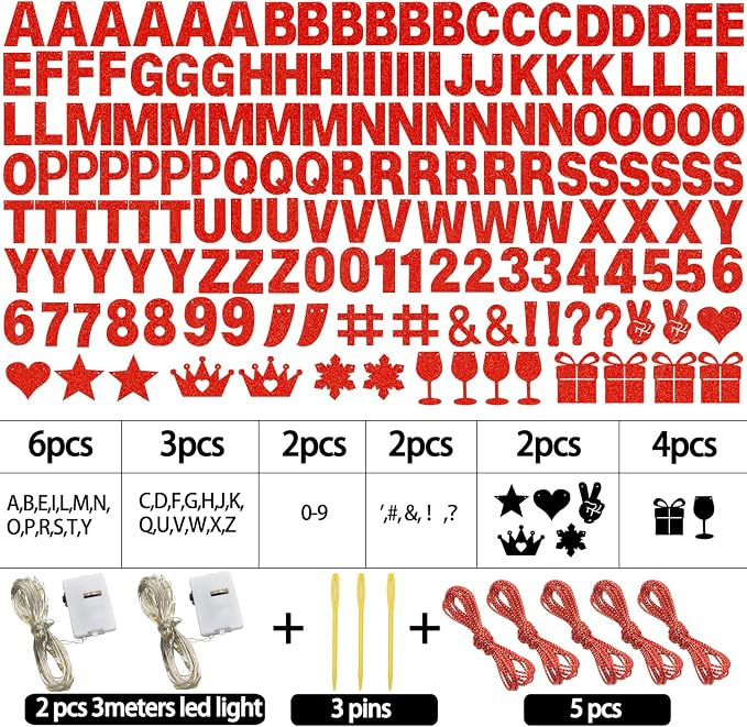 175Pcs DIY Glitter Customizable Banner Kit Happy Birthday Custom Letter Banners - Image 5