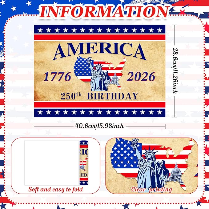 50Pcs Patriotic Paper Placemats Disposable 11x16 Inch Vintage Table Mats | - Image 2