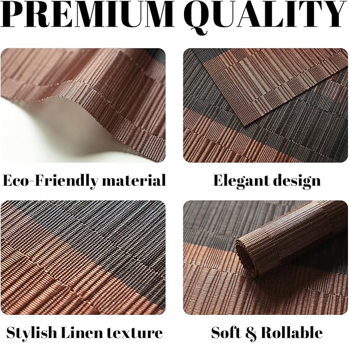 Placemats Set of 4 Vinyl/Plastic Woven Place Mats - Image 2