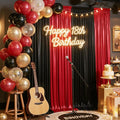 20ft x 10ft Red Black Sequin Backdrop Curtain by Outpain