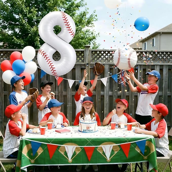 Jenaai Baseball Number 8 Balloons 40 Inch Baseball Theme Birthday Party - Image 6