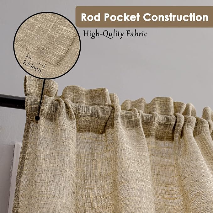 Beda Home Tassel Linen Textured Swag Curtain Valance - Image 2