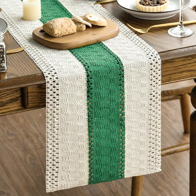Artoid Mode Emerald Green Farmhouse Rustic Table Runner 12x72 Inch | Seasonal by ArtoidMode