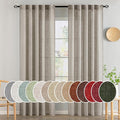 MIULEE Burlywood Birch Linen Curtains 52x84 Inch Long 2 Panels by MIULEE