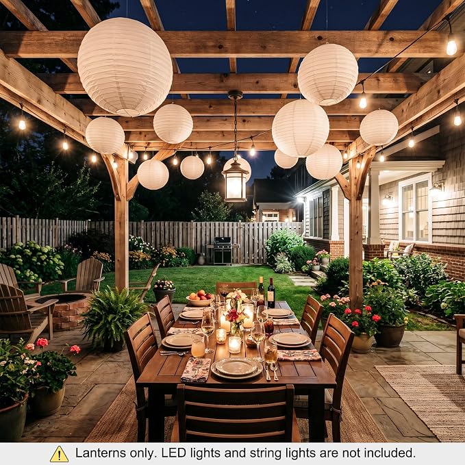 White Paper Lanterns, Baby Showers, Classrooms, Graduation Parties and Clean - Image 8