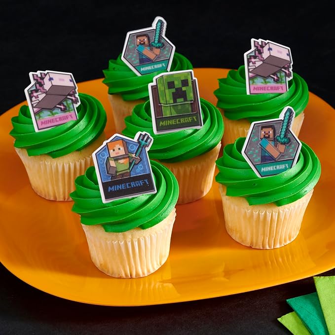 DecoPac Minecraft Lush Finds Rings, Cupcake Decorations Featuring Creeper - Image 2