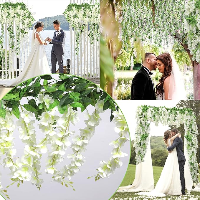 Findosom 5Pcs Total 36FT Wisteria Artificial Flowers Garland - Image 4