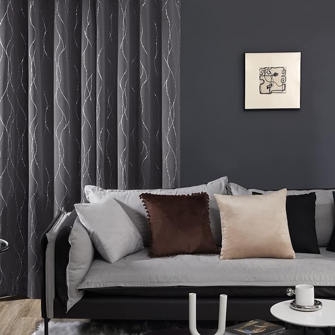 Deconovo Living Room Curtains 95 Inches Long, Thermal Insulated, Room Darkening - Image 5