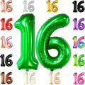 KatchOn Dark Green 16 Balloons Number 40 Inch | Green Number 16 Balloons by KatchOn