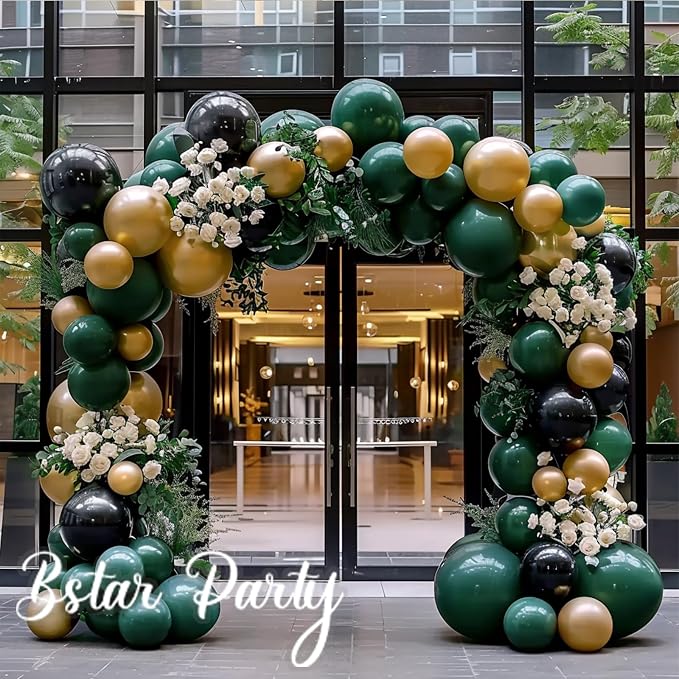 Double Stuffed Dark Green Balloon Garland Arch Kit | 18/12/10/5inch Different - Image 4