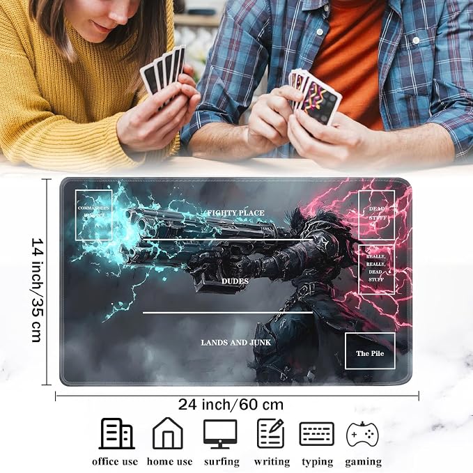 for TCG Playmat with Zones, Non-Slip Rubber Bottom Trading Card Game Mat with - Image 2