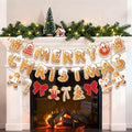 Merry Christmas Banner Gingerbread Christmas Hanging Decoration 3PCS by SUNBEAUTY
