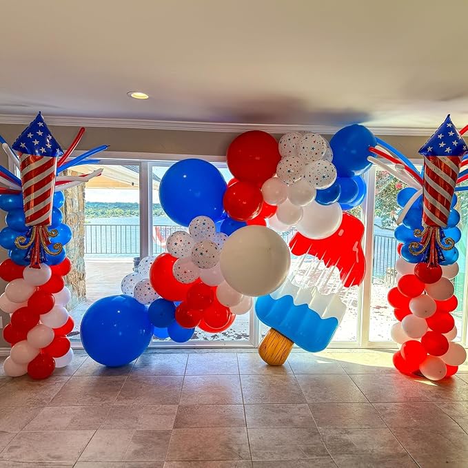 Red White Blue Balloon Arch Kit, 4th of July Independence Royal Blue Red White - Image 6