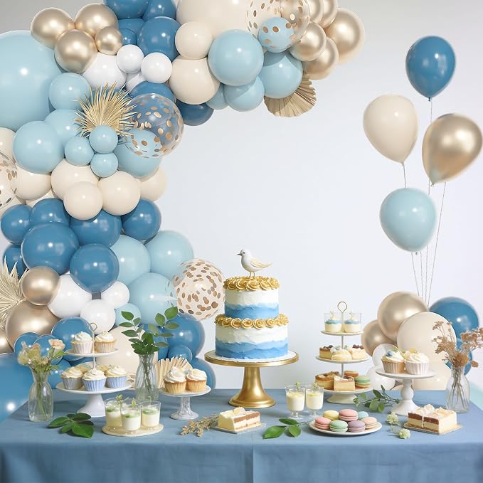 157Pcs Dusty Blue Balloons Garland Arch Kit Different Size | Fog Pastel Slate - Image 4