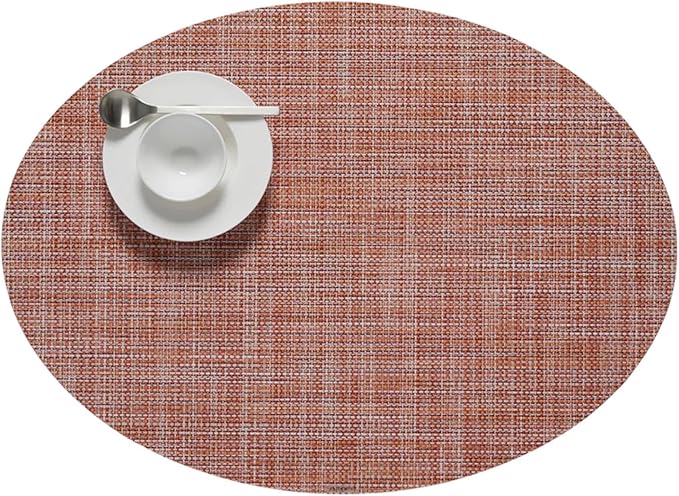 Chilewich Mini Basketweave Placemats, Woven Oval Placemats Set of 4 | Reusable by Chilewich