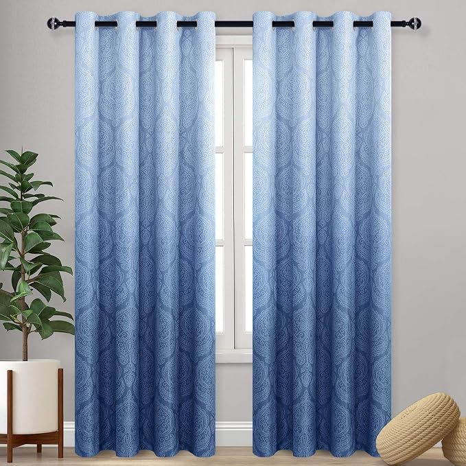 DWCN Navy Blue Room Darkening Blackout Curtains by DWCN
