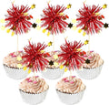 30 PCS Foil Firework Cupcake Toppers Happy Birthday Star Cupcake Picks Sparkle by ZHUOWEISM
