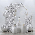 PartyWoo Silver Balloons 128 pcs Different Sizes of 18 12 10 5 Inch Silver by PartyWoo