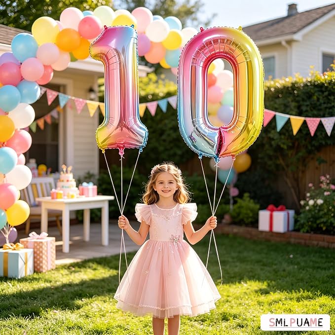 40 Inch Number Balloons 0-9 Rainbow Gradient Large Number 1 Balloons, Digital - Image 4